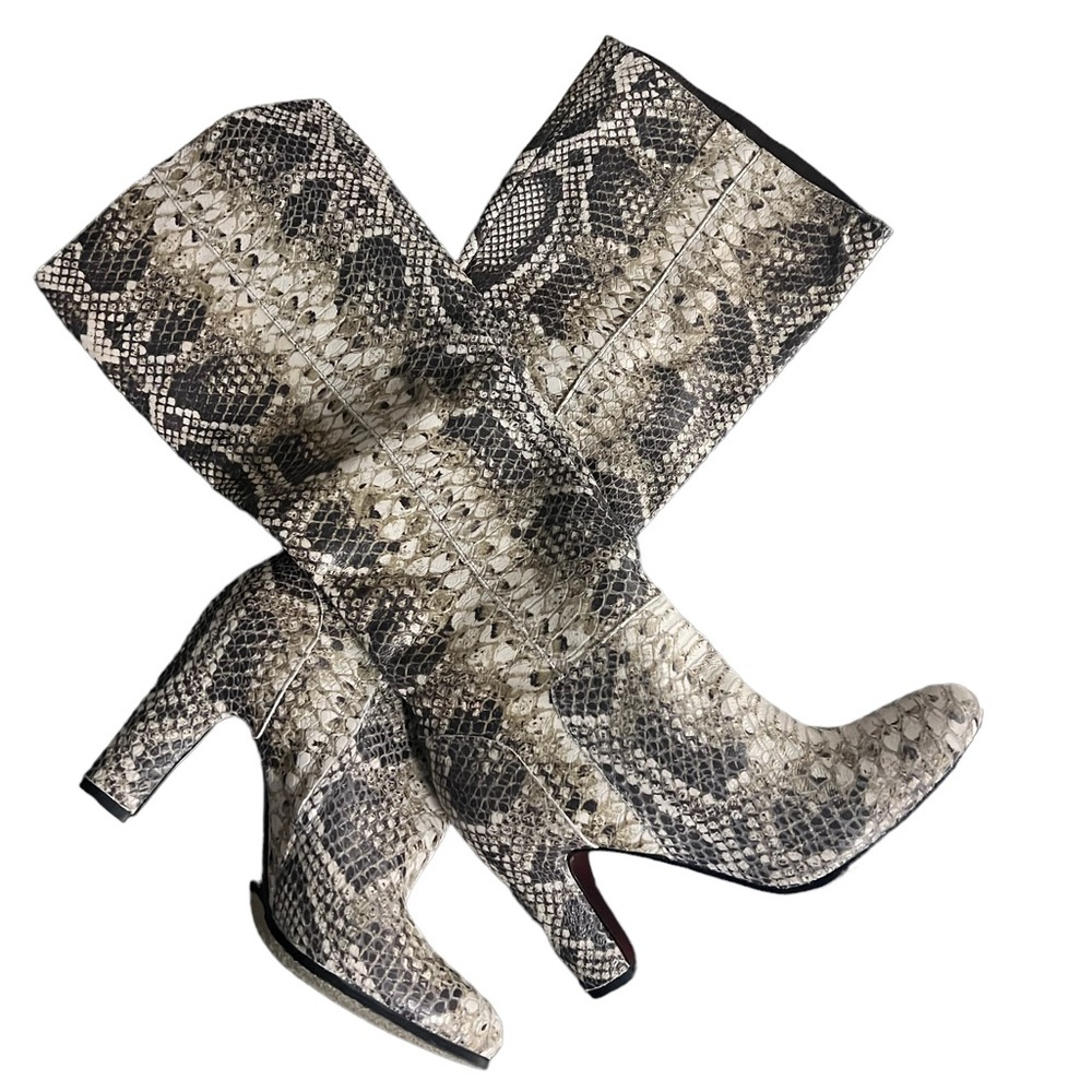 Sam Edelman Serephina Snake Print Leather Heeled Boot Women Size 8.5M